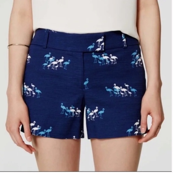 Ann Taylor Loft The Riviera Blue Flamingo Short - Picture 2 of 11